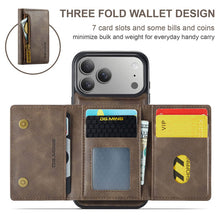 Load image into Gallery viewer, Casekis RFID Magnetic Detachable Leather Wallet Phone Case Coffee