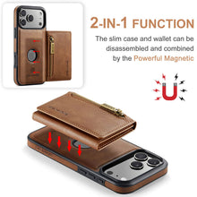Lade das Bild in den Galerie-Viewer, Casekis RFID Magnetic Detachable Leather Wallet Phone Case Brown