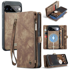 Load image into Gallery viewer, Casekis Wrist Strap Zipper Wallet Phone Case Brown