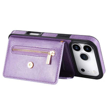 Lade das Bild in den Galerie-Viewer, Casekis Crossbody Strap Leather Magnetic Wallet Phone Case Purple