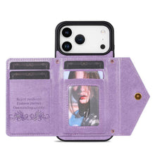 Lade das Bild in den Galerie-Viewer, Casekis Crossbody Strap Leather Magnetic Wallet Phone Case Purple