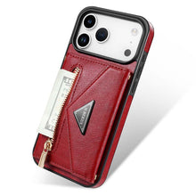 Lade das Bild in den Galerie-Viewer, Casekis Crossbody Strap Leather Magnetic Wallet Phone Case Red