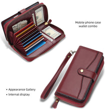 Load image into Gallery viewer, CASEKIS 2-in-1 Magnetic Detachable Wallet Case with RFID Blocking, 16 Card Slots & Zipper Pocket Red