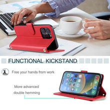Lade das Bild in den Galerie-Viewer, Casekis 3 Card Leather Crossbody Wallet Phone Case Red