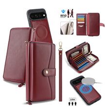 Load image into Gallery viewer, CASEKIS 2-in-1 Magnetic Detachable Wallet Case with RFID Blocking, 16 Card Slots & Zipper Pocket Red