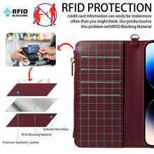 Load image into Gallery viewer, Casekis Cardholder Case with Wrist Strap,Compatible with MagSafe,Zipper Pocket,Red Wine