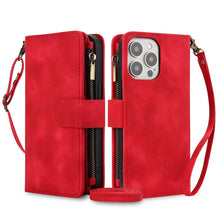 Lade das Bild in den Galerie-Viewer, Casekis Crossbody 9 Card Holder Phone Case Red