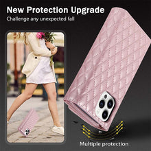 Lade das Bild in den Galerie-Viewer, Casekis 7-Slot Foldable Crossbody Wallet Phone Case Rose Gold