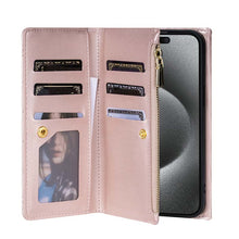 Lade das Bild in den Galerie-Viewer, Casekis 7-Slot Foldable Crossbody Wallet Phone Case Rose Gold