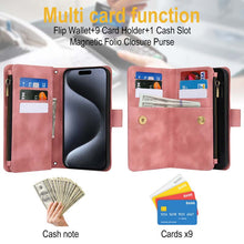Lade das Bild in den Galerie-Viewer, Casekis Crossbody 9 Card Holder Phone Case Rose Gold