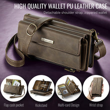 Lade das Bild in den Galerie-Viewer, Casekis Crossbody Leather Wallet RFID Phone Case Brown