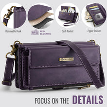 Lade das Bild in den Galerie-Viewer, Casekis Crossbody Leather Wallet RFID Phone Case Purple
