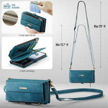 Lade das Bild in den Galerie-Viewer, Casekis Crossbody Leather Wallet RFID Phone Case Green
