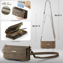 Lade das Bild in den Galerie-Viewer, Casekis Crossbody Leather Wallet RFID Phone Case Brown