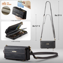 Lade das Bild in den Galerie-Viewer, Casekis Crossbody Leather Wallet RFID Phone Case Black