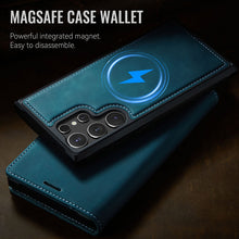 Lade das Bild in den Galerie-Viewer, Casekis Leather Magnetic Flip Detachable Wallet Phone Case Blue Green