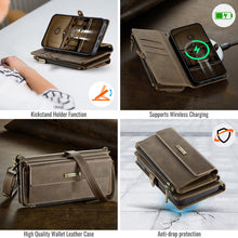 Lade das Bild in den Galerie-Viewer, Casekis Crossbody Leather Wallet RFID Phone Case Brown