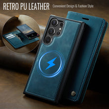 Lade das Bild in den Galerie-Viewer, Casekis Leather Magnetic Flip Detachable Wallet Phone Case Blue Green