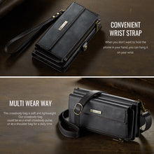 Lade das Bild in den Galerie-Viewer, Casekis Crossbody Leather Wallet RFID Phone Case Black