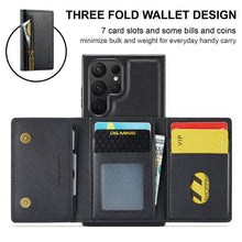Lade das Bild in den Galerie-Viewer, Casekis RFID Magnetic Detachable Leather Wallet Phone Case Black