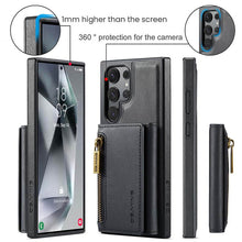 Lade das Bild in den Galerie-Viewer, Casekis RFID Magnetic Detachable Leather Wallet Phone Case Black
