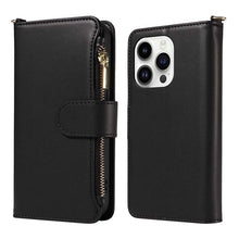 Load image into Gallery viewer, Casekis Cardholder Case with Wrist Strap,Compatible with MagSafe,Zipper Pocket,Black