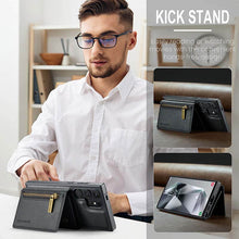 Lade das Bild in den Galerie-Viewer, Casekis RFID Magnetic Detachable Leather Wallet Phone Case Black