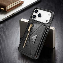 Lade das Bild in den Galerie-Viewer, Casekis Crossbody Strap Leather Magnetic Wallet Phone Case Black