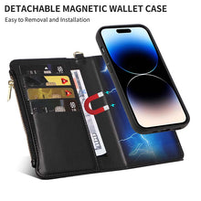 Load image into Gallery viewer, Casekis Cardholder Case with Wrist Strap,Compatible with MagSafe,Zipper Pocket,Black