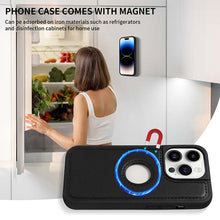 Load image into Gallery viewer, Casekis Cardholder Case with Wrist Strap,Compatible with MagSafe,Zipper Pocket,Black