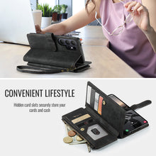 Load image into Gallery viewer, Casekis Leather Zipper Phone Case Black