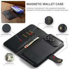 Load image into Gallery viewer, Casekis Detachable Leather Wallet Phone Case Black