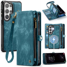 Lade das Bild in den Galerie-Viewer, Casekis Wrist Strap Zipper Wallet Phone Case Blue