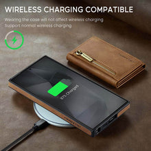 Lade das Bild in den Galerie-Viewer, Casekis RFID Magnetic Detachable Leather Wallet Phone Case Brown