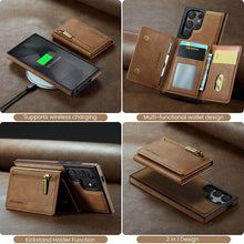 Lade das Bild in den Galerie-Viewer, Casekis RFID Magnetic Detachable Leather Wallet Phone Case Brown