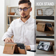 Lade das Bild in den Galerie-Viewer, Casekis RFID Magnetic Detachable Leather Wallet Phone Case Brown