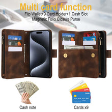 Lade das Bild in den Galerie-Viewer, Casekis Crossbody 9 Card Holder Phone Case Brown