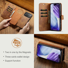 Load image into Gallery viewer, Casekis Detachable Leather Wallet Phone Case Brown