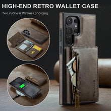Lade das Bild in den Galerie-Viewer, Casekis RFID Magnetic Detachable Leather Wallet Phone Case Coffee