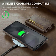 Lade das Bild in den Galerie-Viewer, Casekis RFID Magnetic Detachable Leather Wallet Phone Case Coffee