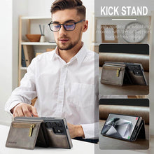 Lade das Bild in den Galerie-Viewer, Casekis RFID Magnetic Detachable Leather Wallet Phone Case Coffee