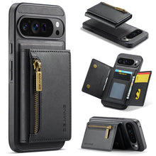 Lade das Bild in den Galerie-Viewer, Casekis RFID Magnetic Detachable Leather Wallet Phone Case Black