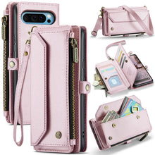Lade das Bild in den Galerie-Viewer, Casekis Cardholer Zipper Wallet Crossbody Phone Case Pink