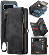 Lade das Bild in den Galerie-Viewer, Casekis Wrist Strap Zipper Wallet Phone Case Black