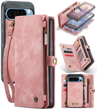 Lade das Bild in den Galerie-Viewer, Casekis Wrist Strap Zipper Wallet Phone Case Pink