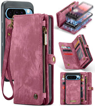Lade das Bild in den Galerie-Viewer, Casekis Wrist Strap Zipper Wallet Phone Case Red