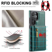 Load image into Gallery viewer, Casekis RFID Magnetic Detachable Leather Wallet Phone Case Green