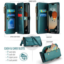 Load image into Gallery viewer, Casekis Cardholer Zipper Wallet Crossbody Phone Case Green