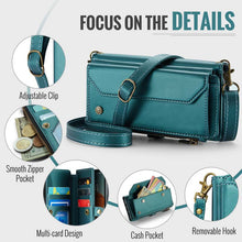 Load image into Gallery viewer, Casekis Cardholer Zipper Wallet Crossbody Phone Case Green