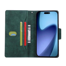 Lade das Bild in den Galerie-Viewer, Casekis Studded Zip Leather Wallet Wristlet Phone Case Green